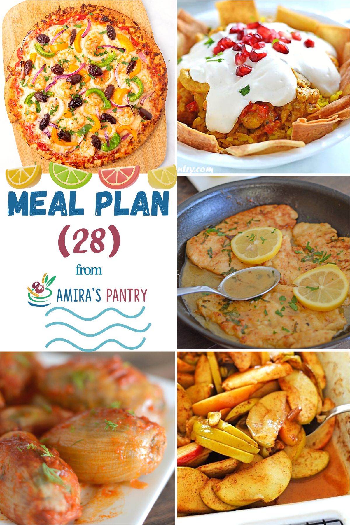 A collage of recipes from the 28th meal plan.