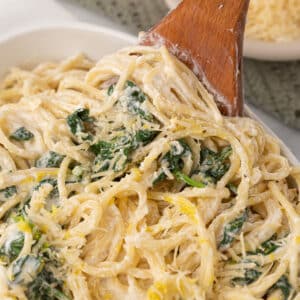 Ricotta cheese pasta in a deep casserole.