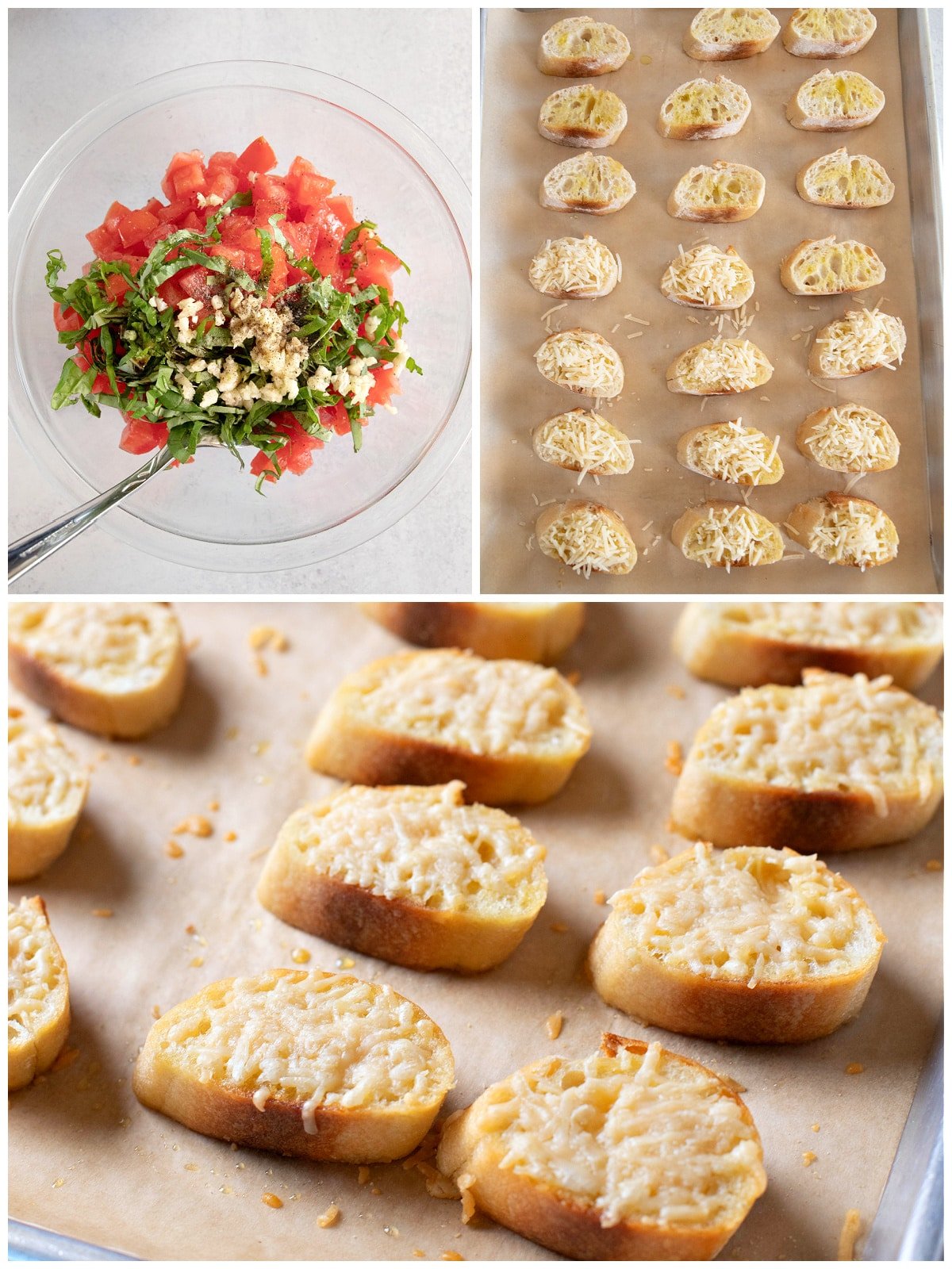 A collage of images showing instructions on how to make this recipe.