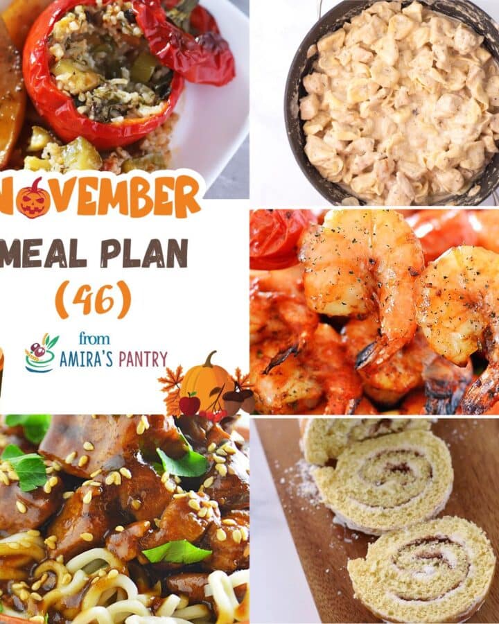 A collage of images from this week's meal plan.