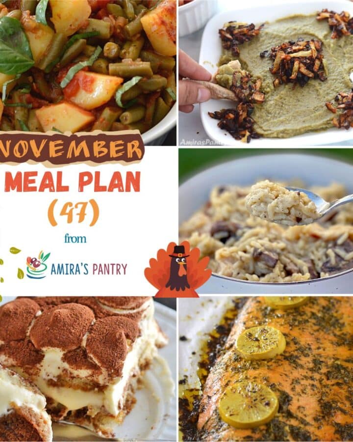 A collage of images from this week's meal plan.