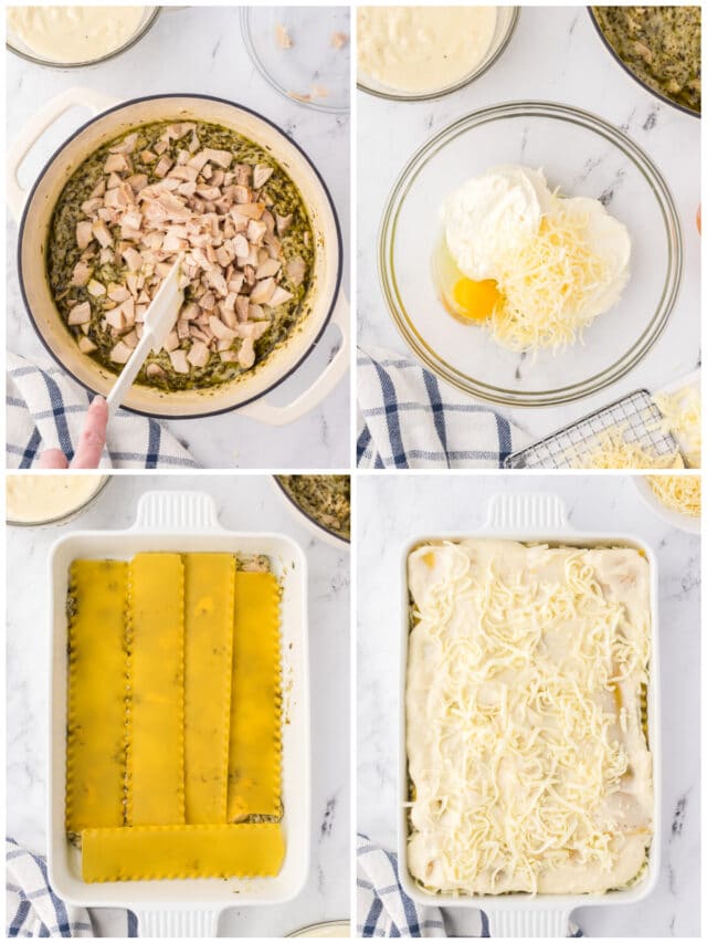 Easy Pesto Lasagna (With Chicken & White Sauce) - Amira's Pantry