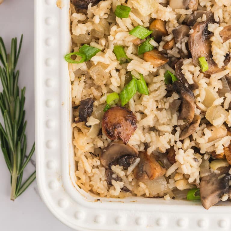 Easy Yellow Rice Recipe Vibrant With Authentic Flavors Amira S Pantry   Mushroom And Rice Bake Featured 768x768 