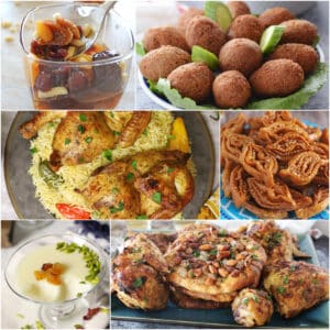 A collage of Ramadan recipes images.