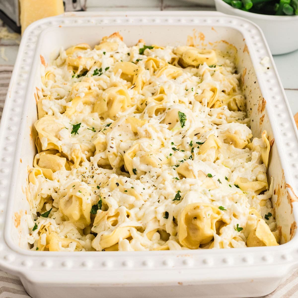 Alfredo Tortellini Bake (Easy Cheesy Casserole) - Amira's Pantry