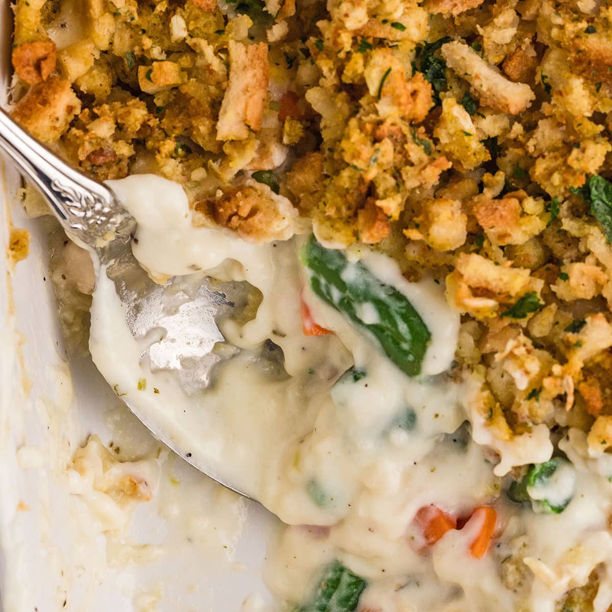 Chicken Stuffing Casserole Recipe (With Vegetables) Amira's Pantry