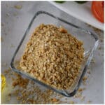Dukkah spice mix in a bowl.