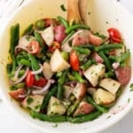 A bowl with Italian potato salad.