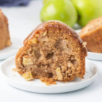 A slice of apple bundt cake.