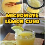 A collage of 3 images for the lemon curd recipe.