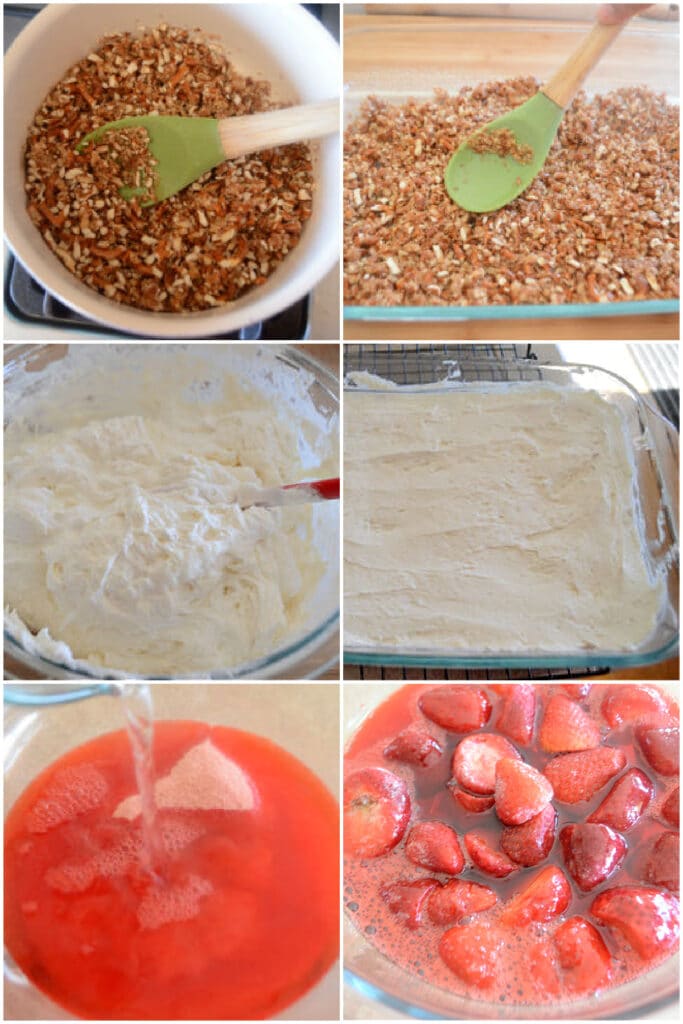 A 6 image collage with instructions to make the recipe.