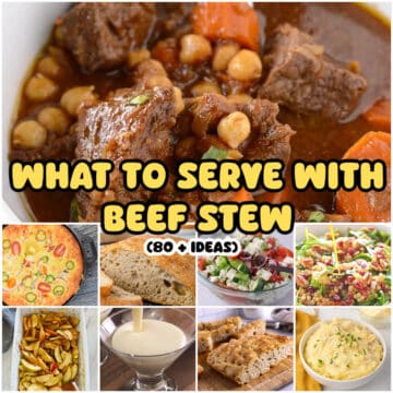 A collage of 9 images for sides to serve with beef stew.