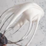 A whisk attachment with Italian meringue.