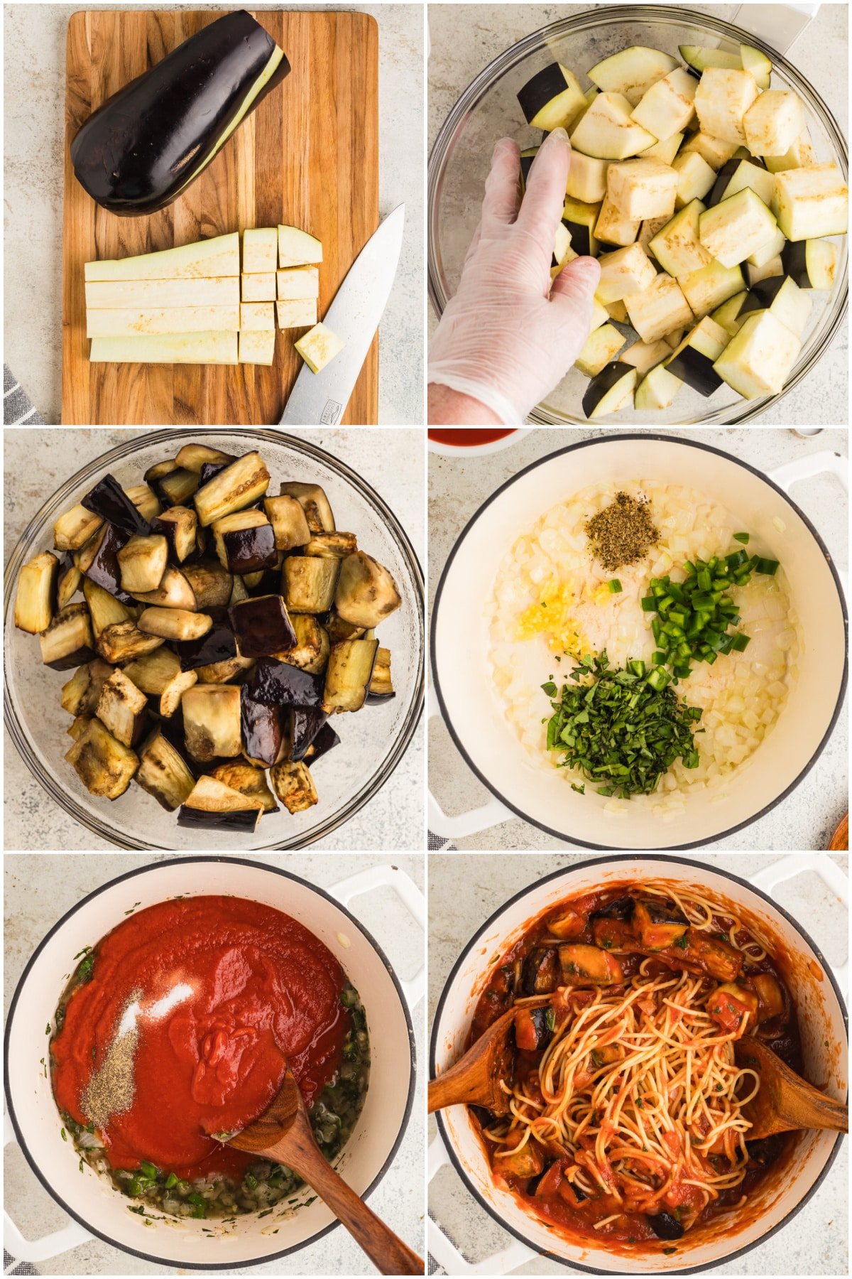 A collage of images for instructions to make the recipe.