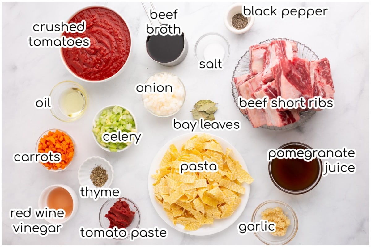 Ingredients for the recipe with text overlay.