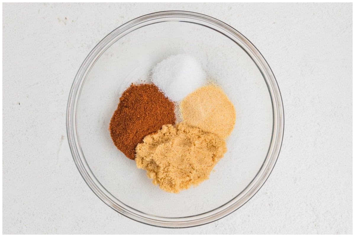 Spices in a small glass bowl.