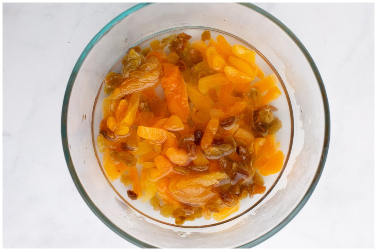 Dry fruits soaking in water.