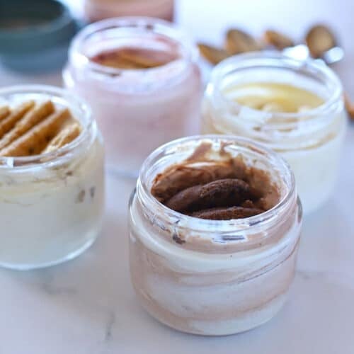 Viral Japanese cheesecake in glass jars.